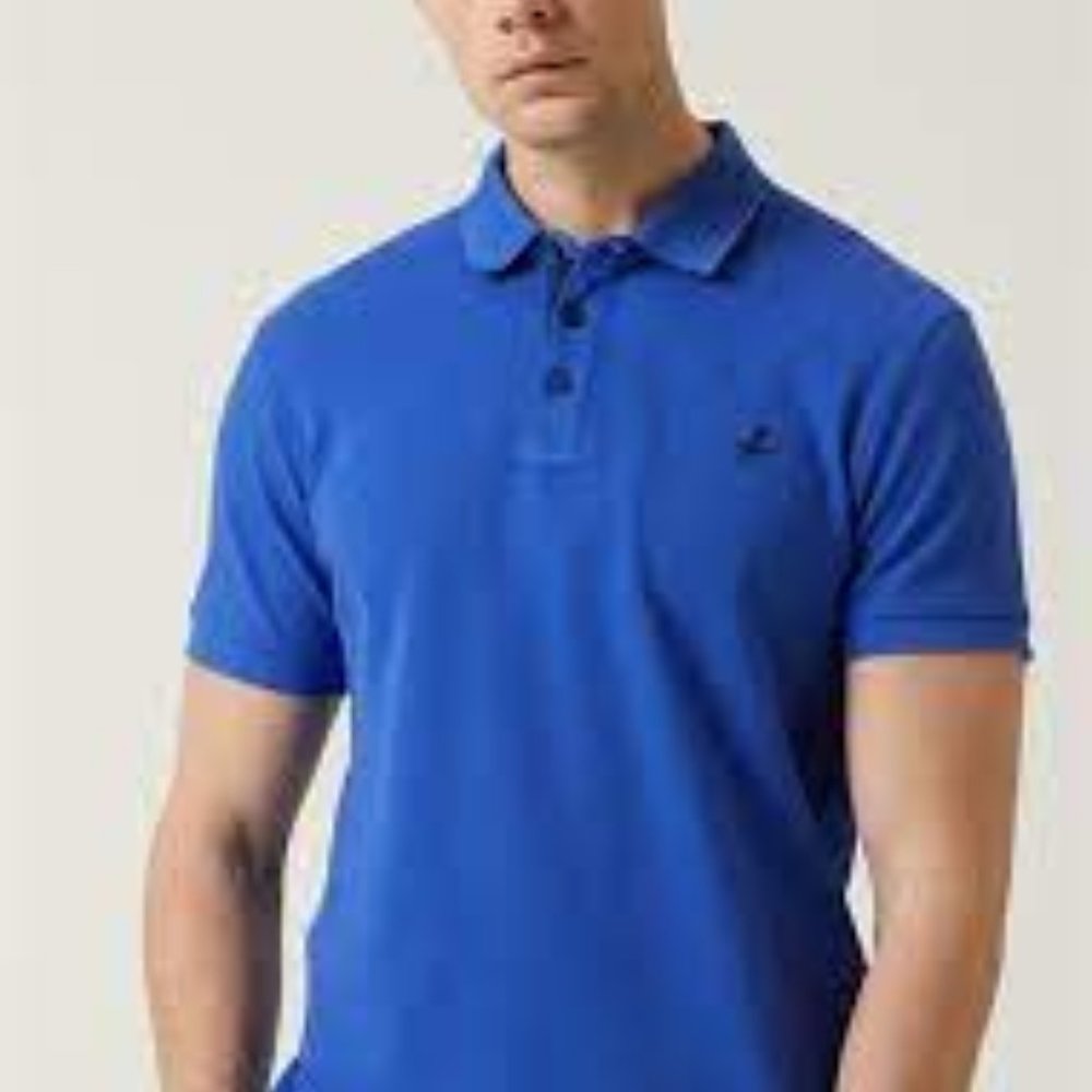 men blue polo tshirt